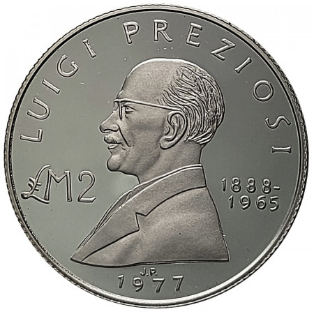 1977 * 2 Liri (Pounds) Argento Malta "Luigi Preziosi" (KM 46) PROOF