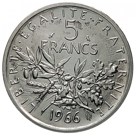 1966 * 5 Francs Argento Francia "Il Seminatore" (KM 926) FDC