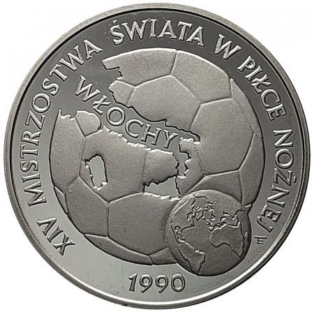 1989 * 20.000 Zlotych Argento Polonia "XIV Coppa del Mondo FIFA - Italia 1990" (Y 223) PROOF