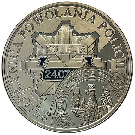 2004 * 10 Zlotych Argento Polonia "85 Anni di Polizia" (Y 502) PROOF