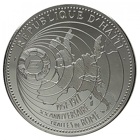 1977 * 50 Gourdes Argento Haiti "20 Anniversario del Mercato Europeo" (KM 130.1) PROOF