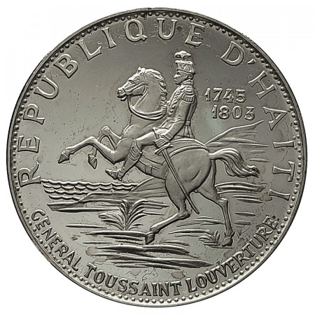1967 * 10 Gourdes Argento Haiti "10 Ann. Rivoluzione - Generale Toussaint Ouverture" (KM 65.1) PROOF