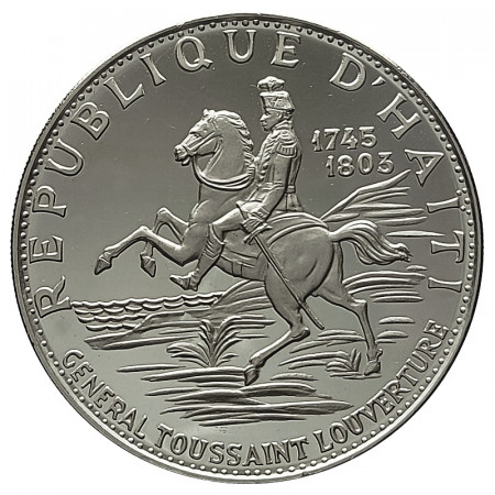 1970 * 10 Gourdes Argento Haiti "10 Ann. Rivoluzione - Generale Toussaint Ouverture" (KM 65.1) PROOF