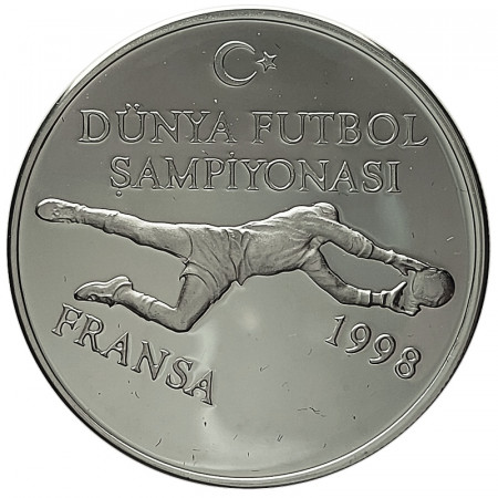 1996 * 750.000 Lira Argento Turchia "Mondiali di Calcio Francia 1998" (KM 1063) PROOF