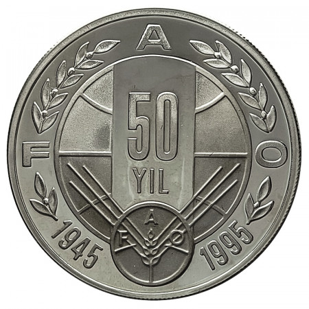 1995 * 50.000 Lira Argento Turchia "FAO" (KM 1040) PROOF