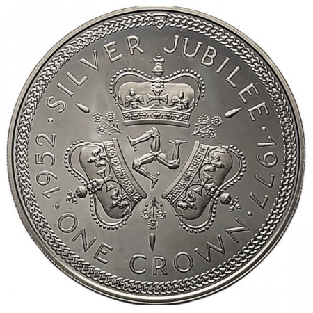 1977 * 1 Crown Argento Isola di Man "25 Anniversario Adesione Regina Elisabetta II" (KM 41a) PROOF