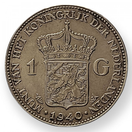 1940 * 1 Gulden Argento Olanda "Wilhelmina I" (KM 161.1) SPL