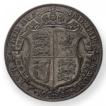 1923 * 1/2 Crown Argento Gran Bretagna "George V - 2st Type" (KM 818.2) MB+