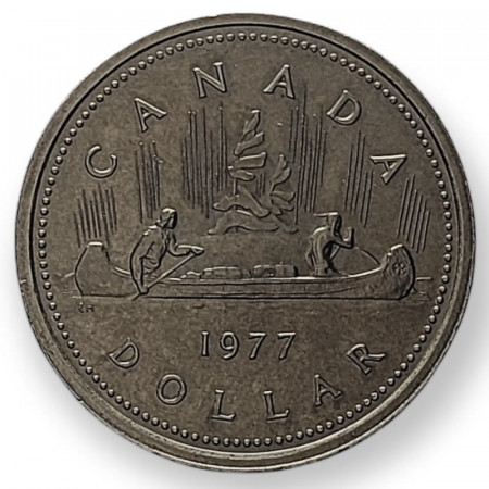 1977 * 1 Dollar Canada "Elisabetta II 2nd Portrait, rim beads" (KM 117) SPL/FDC