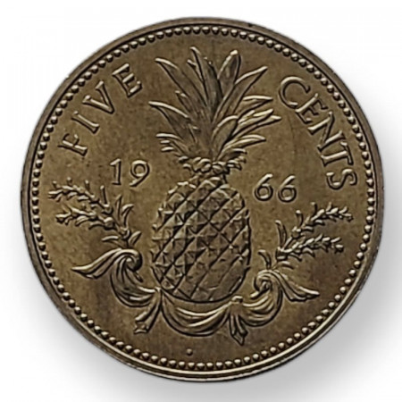 1966 * 5 Cents Bahamas "Elizabeth II - Pineapple" (KM 3) FDC