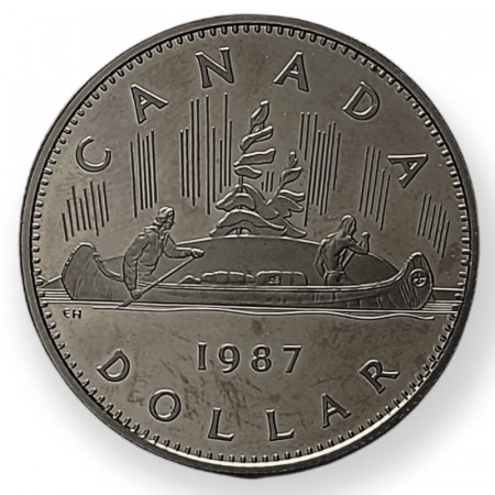 1987 * 1 Dollar Canada "Elizabeth II Small 2nd Portrait - Voyageur" (KM 120.1) PROOF