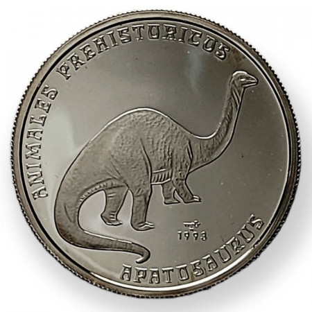 1993 * 5 Pesos Argento Cuba "Apatosaurus" (KM 405) PROOF