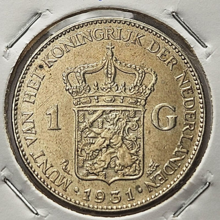 1931 * 1 Gulden Argento Olanda - Paesi Bassi "Wilhelmina I" (KM 161.1) BB/SPL