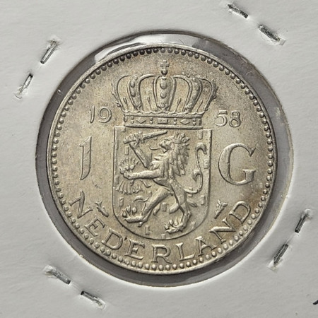 1958 * 1 Gulden Argento Olanda - Paesi Bassi "Juliana" (KM 184) BB/SPL