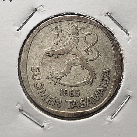 1965 S * 1 Markka Argento Finlandia "Heraldic Lion" (KM 49) BB
