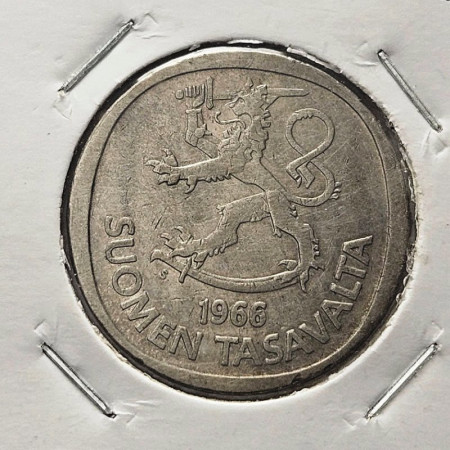 1966 S * 1 Markka Argento Finlandia "Heraldic Lion" (KM 49) BB