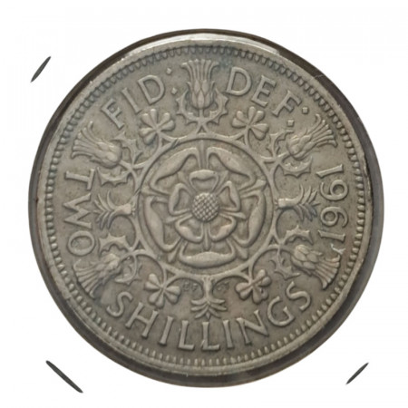 1961 * 1 Florin - 2 Shillings Gran Bretagna "Elisabetta II – Tudor Rose" (KM 906) BB