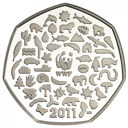 2011 * 50 pence Gran Bretagna 50° Anniversario del WWF