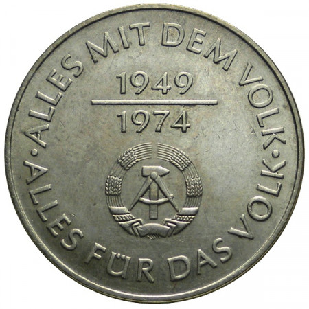 1974 A * 10 Mark GERMANIA DDR Repubblica Democratica "25° Anniversario D.D.R." (KM 50) qFDC