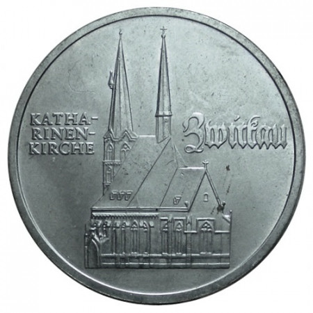 1989 A * 5 Mark GERMANIA DDR Repubblica Democratica "500º Thomas Müntzer - Katharinenkirche" (KM 129) UNC