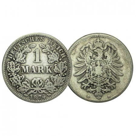 1874 D * 1 Mark Argento GERMANIA "Secondo Reich - Aquila Imperiale" (KM 7) MB