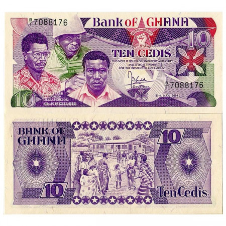 1984 * Banconota Ghana 10 Cedis (p23a) FDS