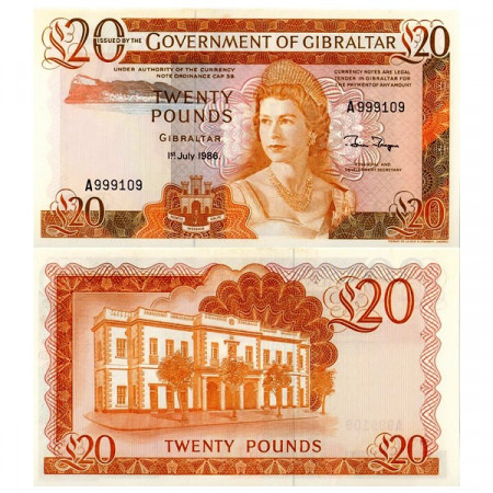 1986 * Banconota Gibilterra 20 Pounds (p23c) qFDS