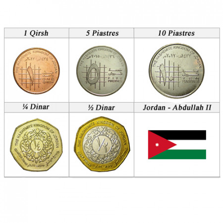 Anni Misti * Serie 5 Monete Giordania "Abdullah II - Dinars" UNC