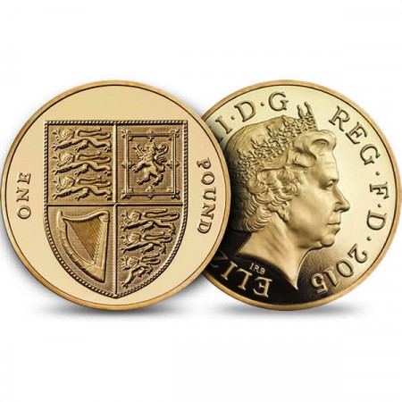 2015 * 1 Pound Gran Bretagna "Stemma del Regno Unito"