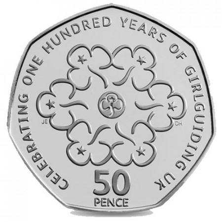 2010 * 50 Pence Gran Bretagna "100 Anni di Girlguiding"