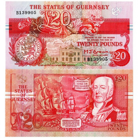 ND (1991-95) * Banconota Guernsey 20 Pounds (p55a) qFDS