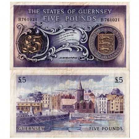 ND (1969-75) * Banconota Guernsey 5 Pounds (p46b) BB