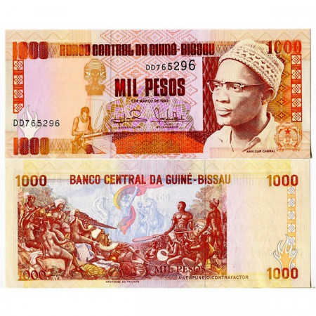1993 * Banconota Guinea-Bissau 1000 Pesos (p13b) FDS