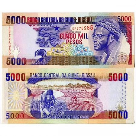 1993 * Banconota Guinea-Bissau 5000 Pesos (p14b) FDS