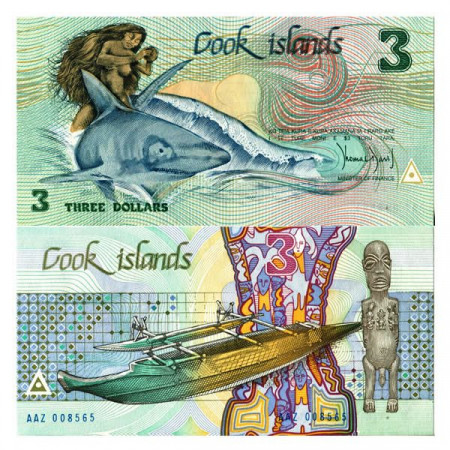 ND (1987) * Banconota Cook Islands 3 Dollars (p3a) FDS