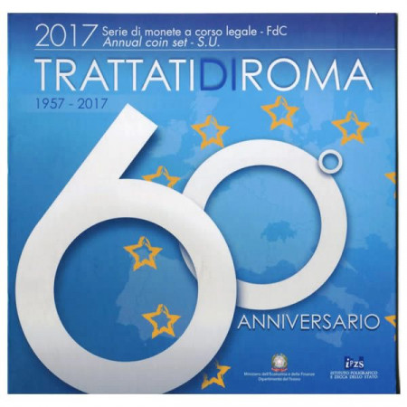 2017 * ITALIA Divisionale Ufficiale Euro 10 Monete "60° Trattati di Roma" FDC