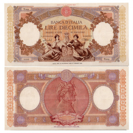 1949 * Banconota Italia Repubblica 10.000 Lire "Repubbliche Marinare - Medusa" BI.827 (p89b) BB