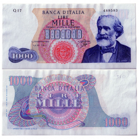 1963 (05/07) * Banconota Italia Repubblica 1000 Lire "G Verdi - Tipo 1" BI.711 (p96b) BB+