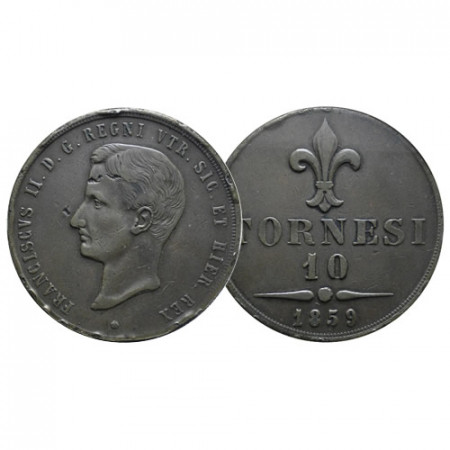 1859 * 10 Tornesi Regno delle Due Sicilie "Napoli - Francesco II" (G 4 - KM 377) qBB