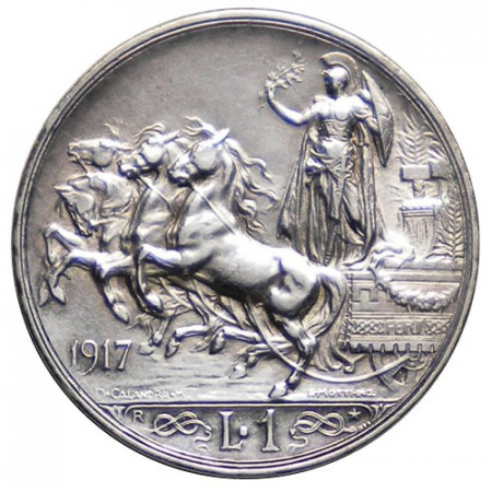 1917 * 1 Lira argento Italia Vittorio Emanuele III Quadriga Briosa SPL+