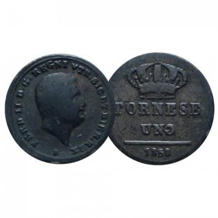 1858 * 1 Tornese Regno delle Due Sicilie "Napoli - Ferdinando II" (G 301 - KM 358) MB