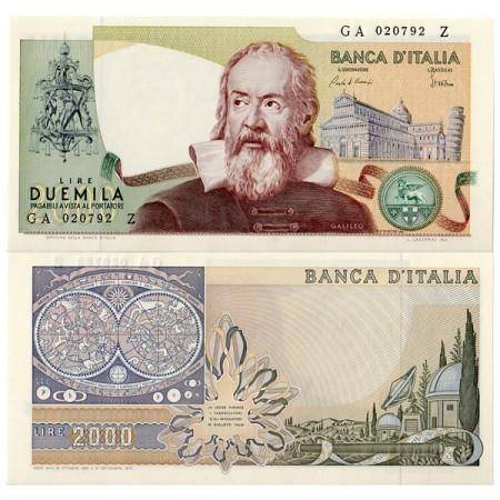 1983 * Banconota Italia Repubblica 2000 Lire "G Galilei" BI.742 (p103c) FDS