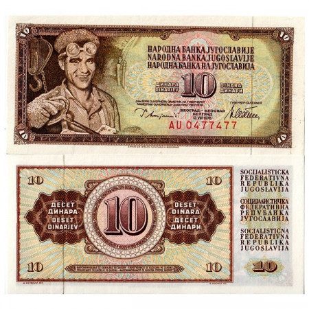 1978 * Banconota Jugoslavia 10 Dinara "Steel Worker" (p87a) FDS