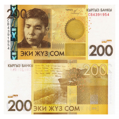 2010 * Banconota Kirghizistan 200 Som (p27) FDS