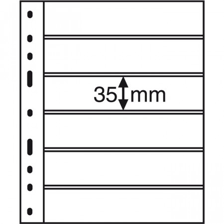 Leuchtturm * 10 Fogli OPTIMA per banconote, 6 divisioni, nero