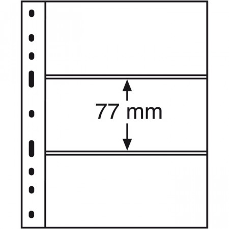 Leuchtturm * 10 Fogli OPTIMA per banconote, 3 divisioni, trasparente