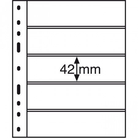 Leuchtturm * 10 Fogli OPTIMA per banconote, 5 divisioni, nero