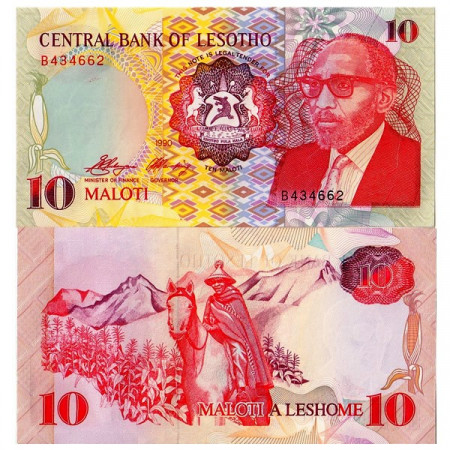 1990 * Banconota Lesotho 10 Maloti (p11a) FDS