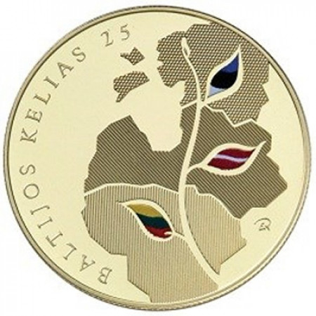 2014 * 25 Litas Lituania 25° Anniversario della Via baltica