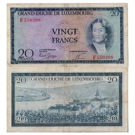 1955 * Banconota 20 franchi Lussemburgo B